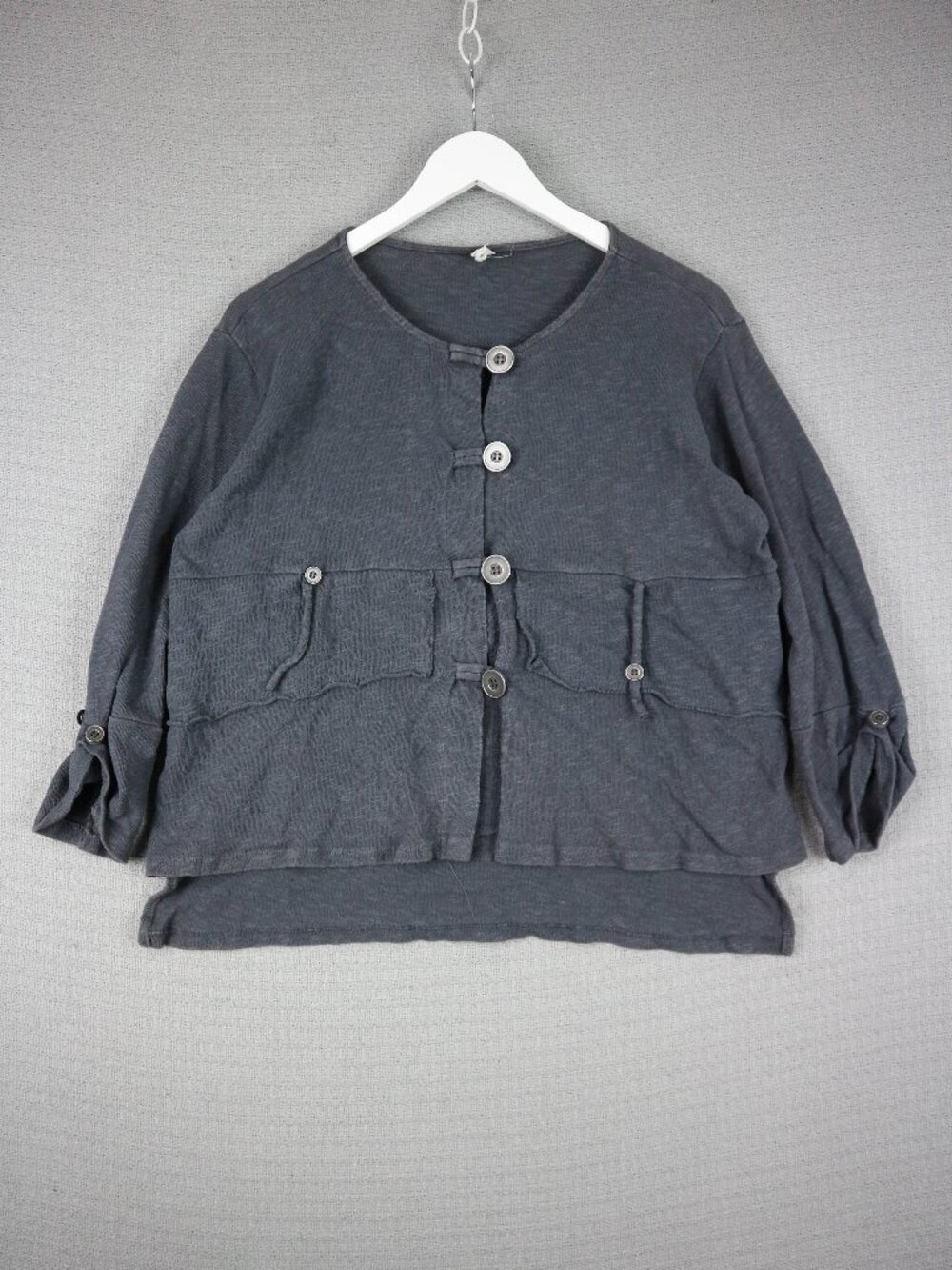 Chalet et Ceci Grey Button Up Cardigan Womens Small Made in USA